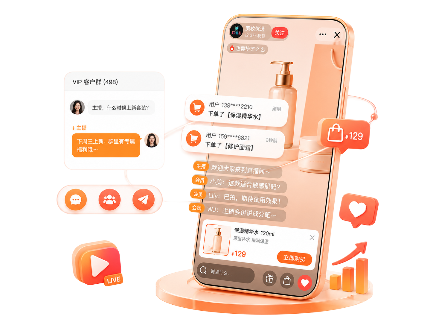私域实时互动示意