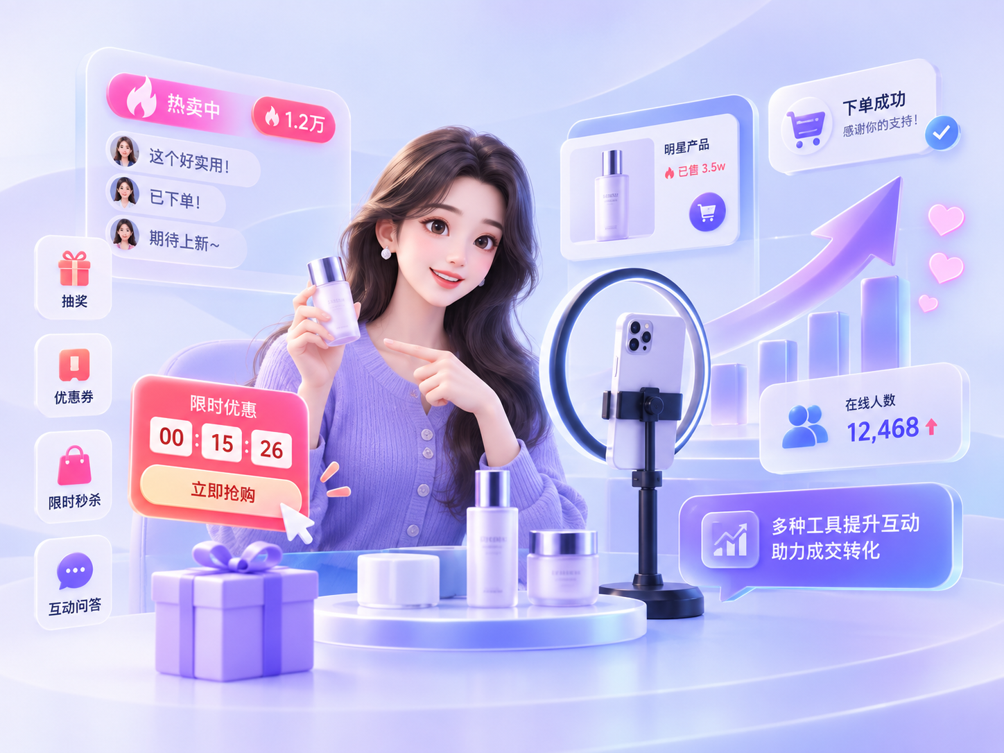 氛围工具+挽单工具+促销工具示意