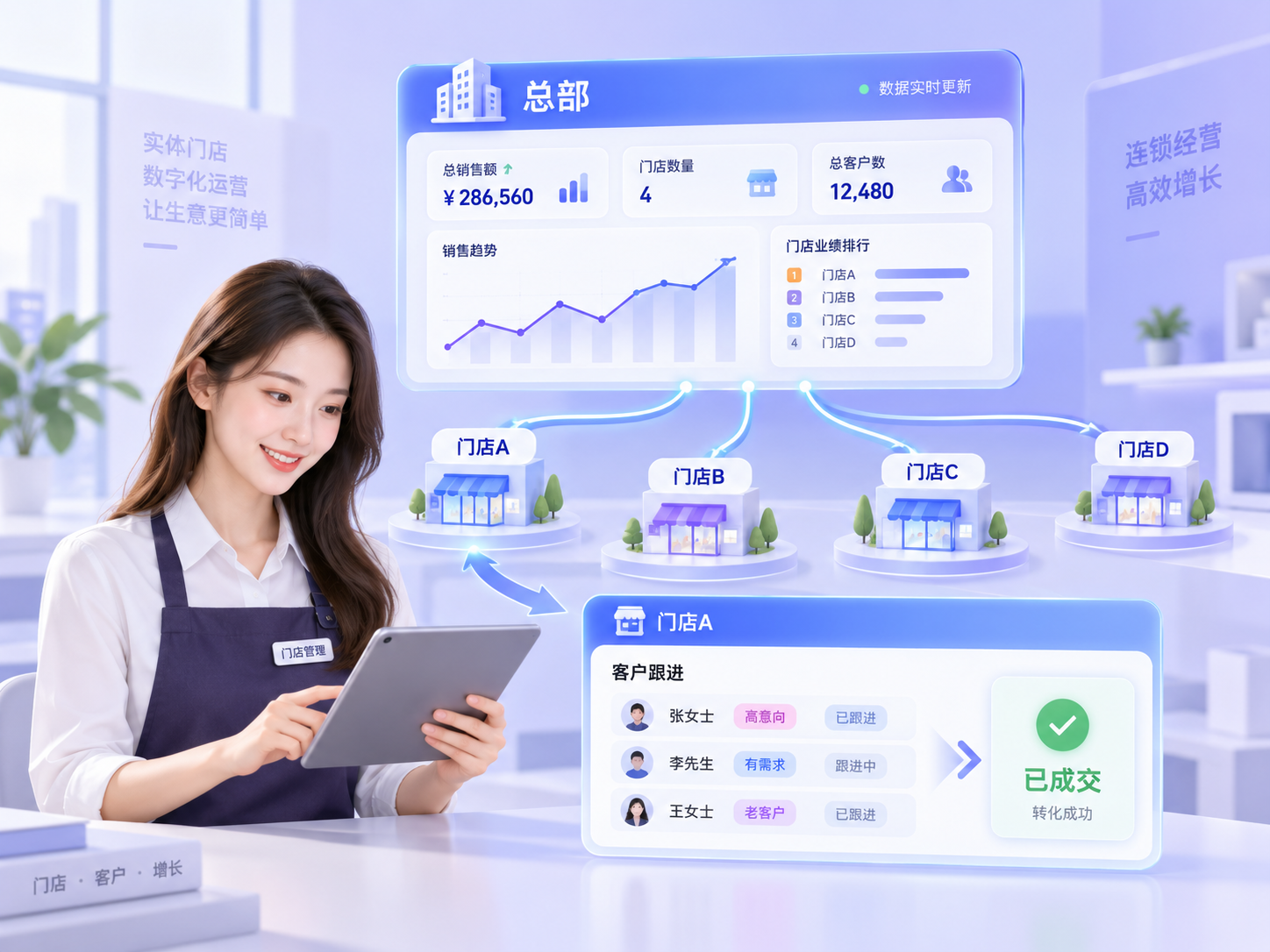 总分店运营示意