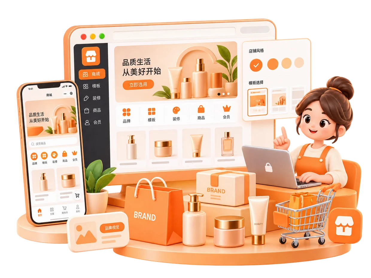 套用行业模板搭建品牌小程序商城