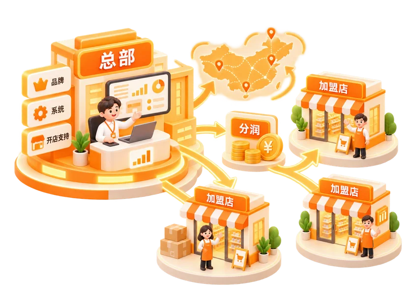 总部与加盟店分润结算示意