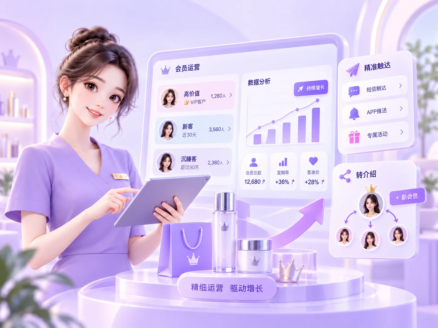 会员分层运营与数据分析界面