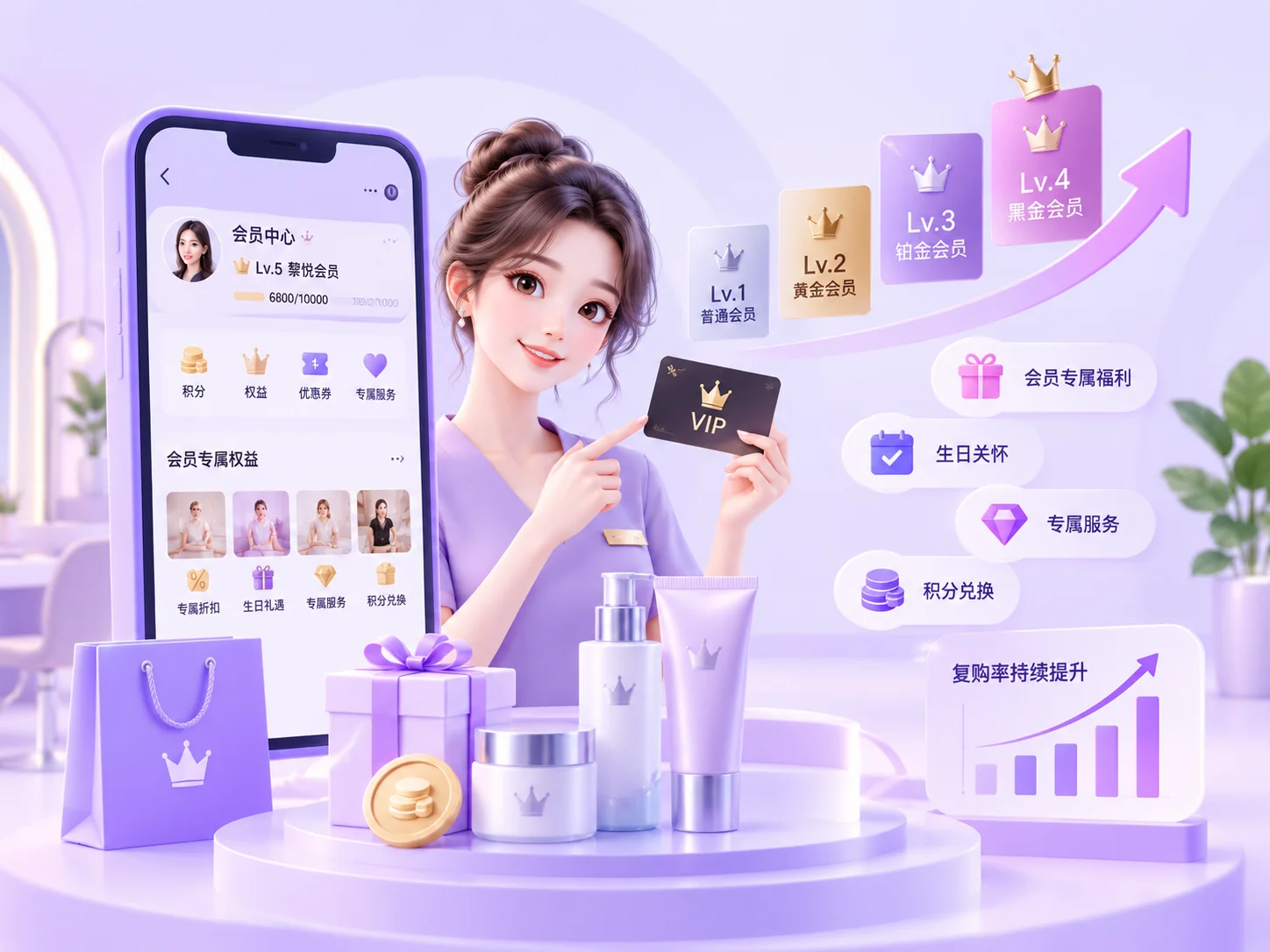 会员等级与积分权益界面