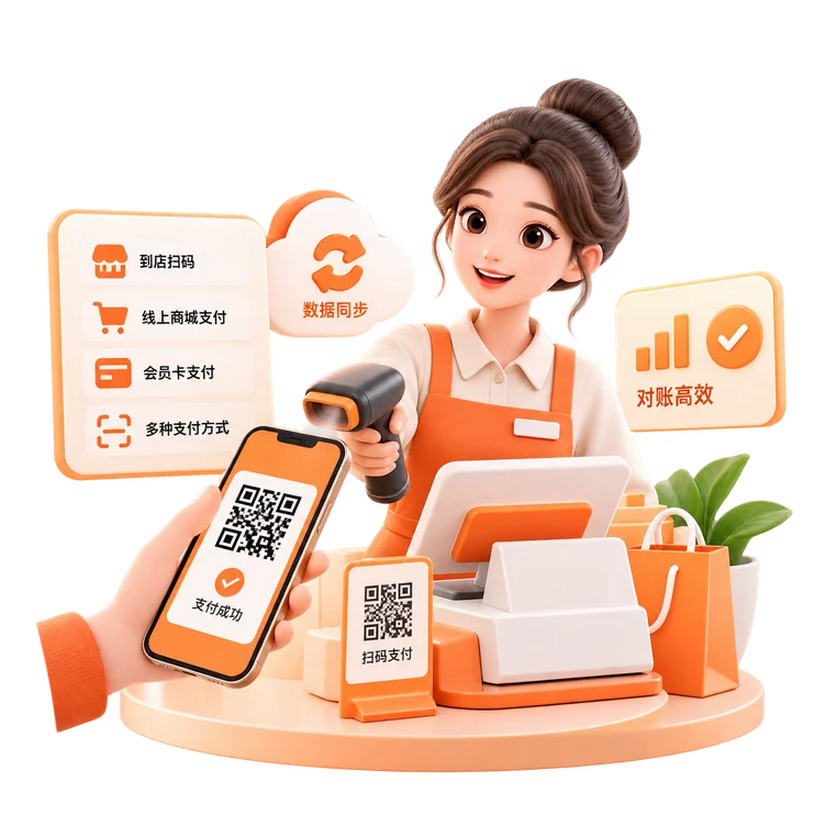 到店扫码与线上商城统一收款