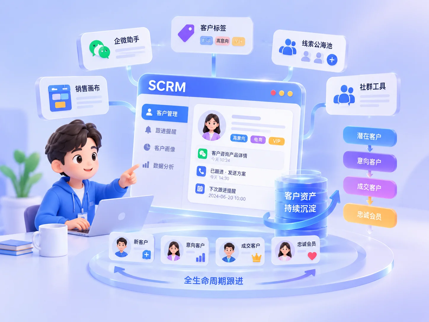 SCRM 客户管理界面